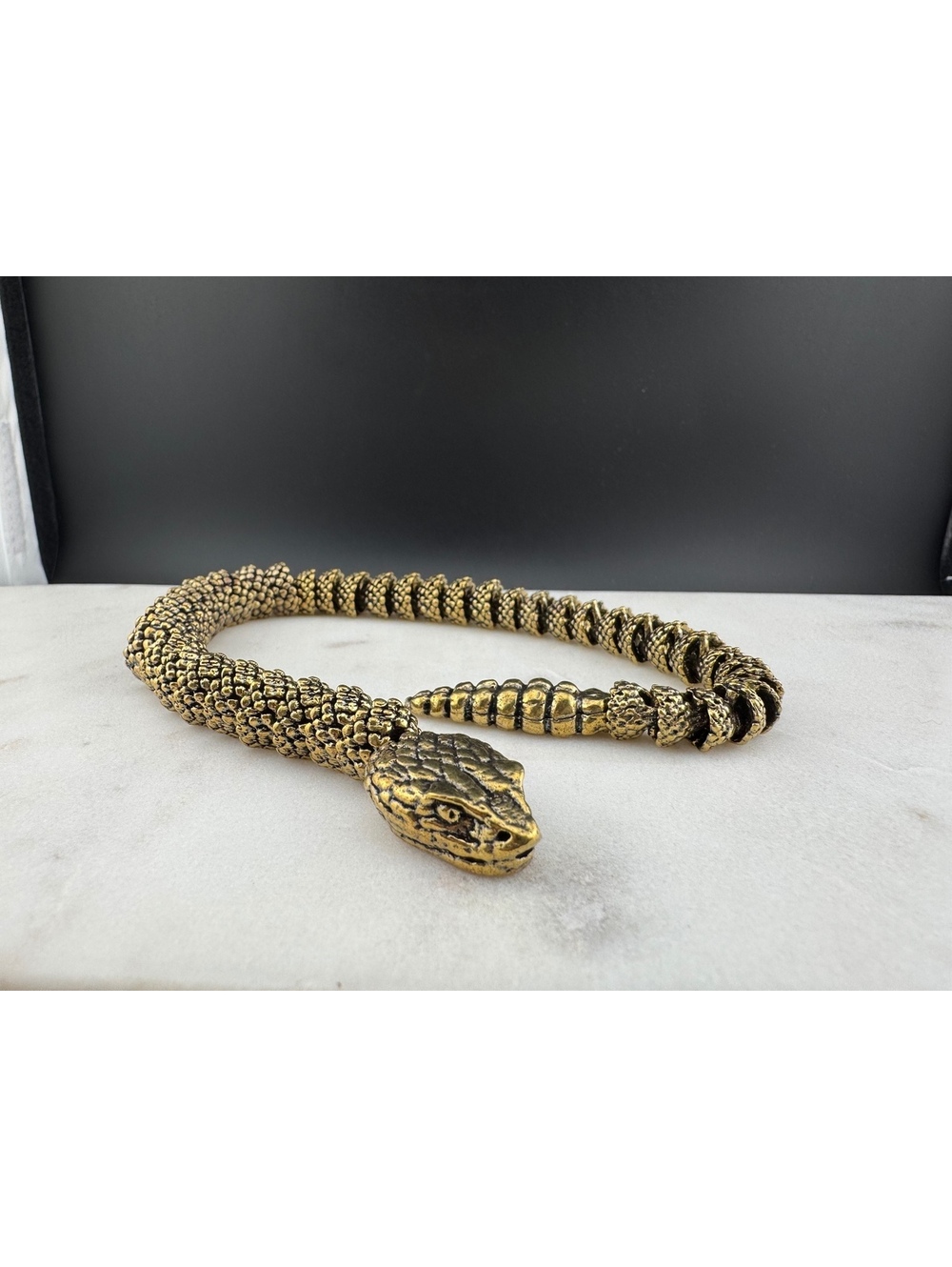 Brace Snake Figurine Moveable with Articulated Segments